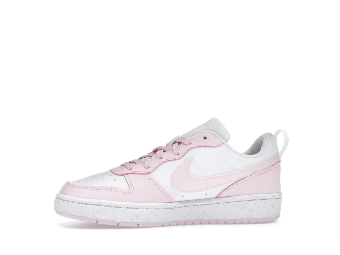 Детские кроссовки для девочек с низким профилем Nike Court Borough Low Recraft Nike, White/Pink Foam — фото 3