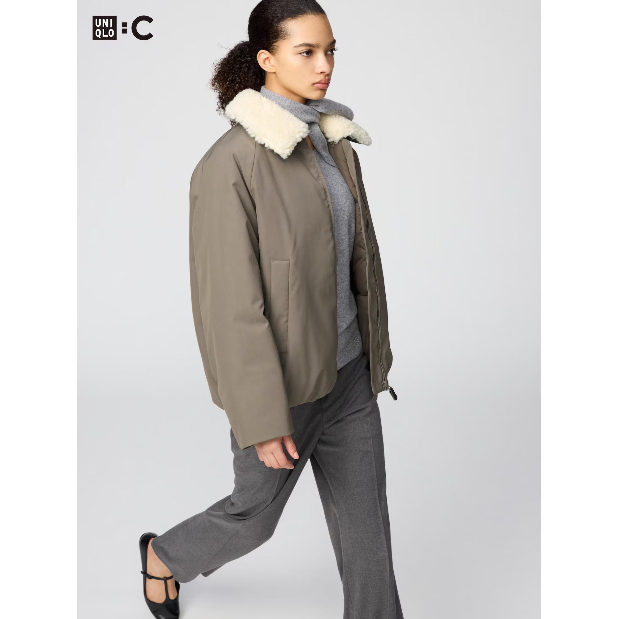 

Утепленный бомбер Puffertech Uniqlo, 33 хаки