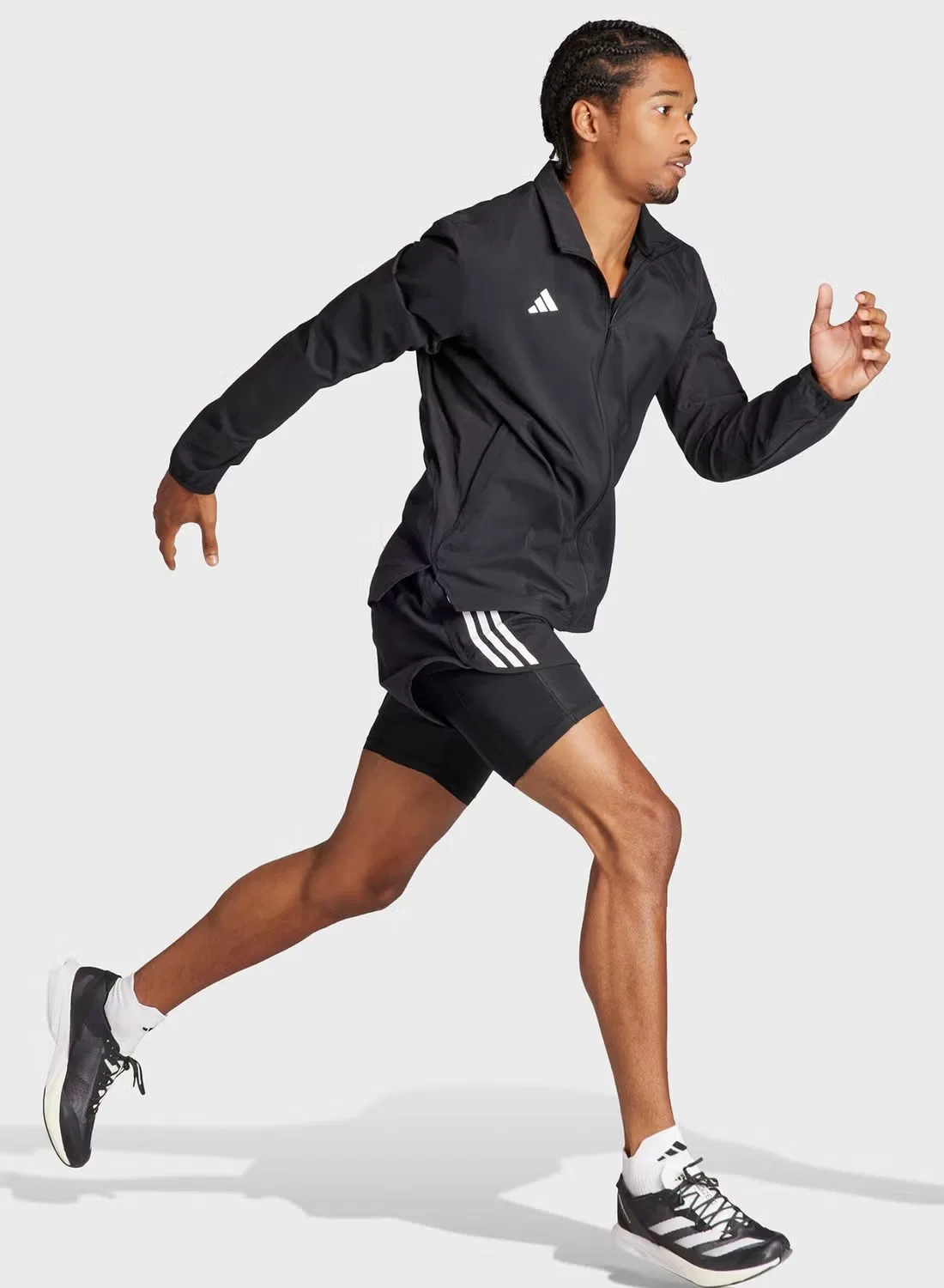 Куртка беговая водоотталкивающая Adizero Adidas, черный — фото 4