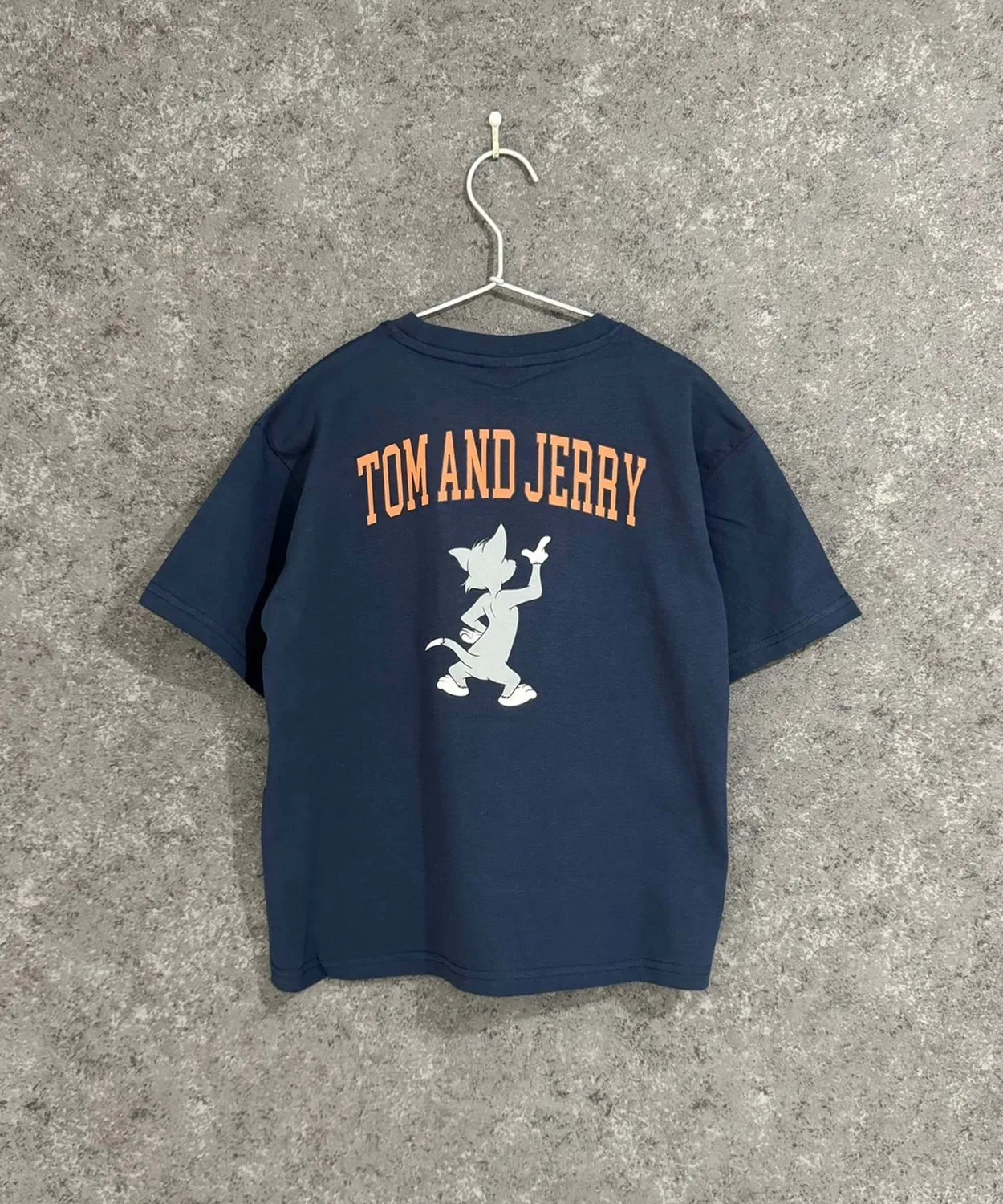 Детская футболка оверсайз с принтом Tom and Jerry TOM&JERRY, Navy