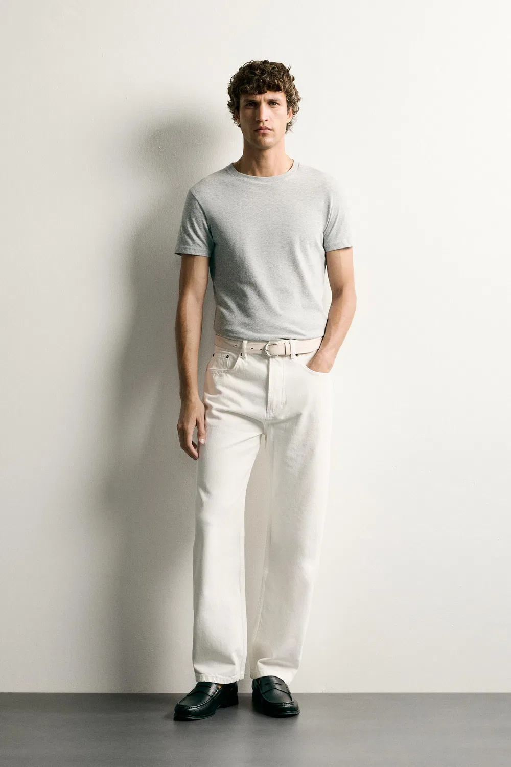 Прямые джинсы до щиколотки ZARA, White