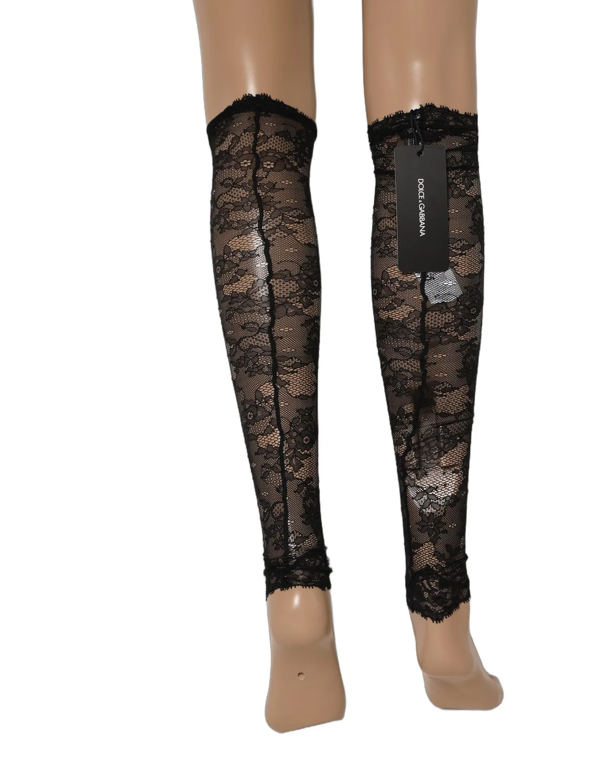 Женские носки с кружевным цветочным узором Dolce & Gabbana, Black — фото 4