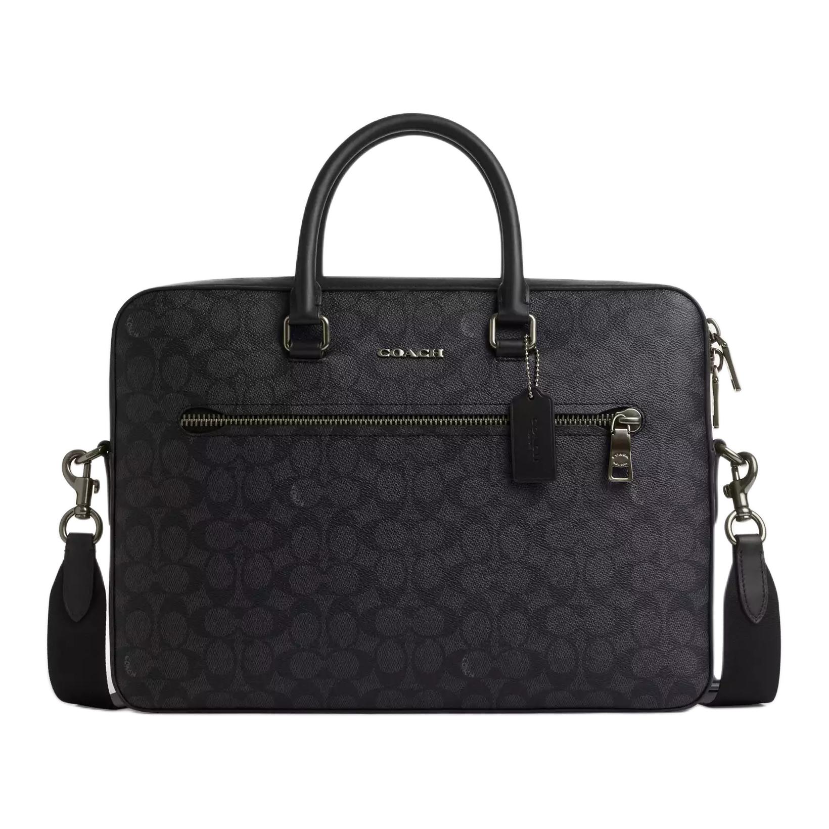 

COACH Кожаная наплечная сумка через плечо большая мужская черная