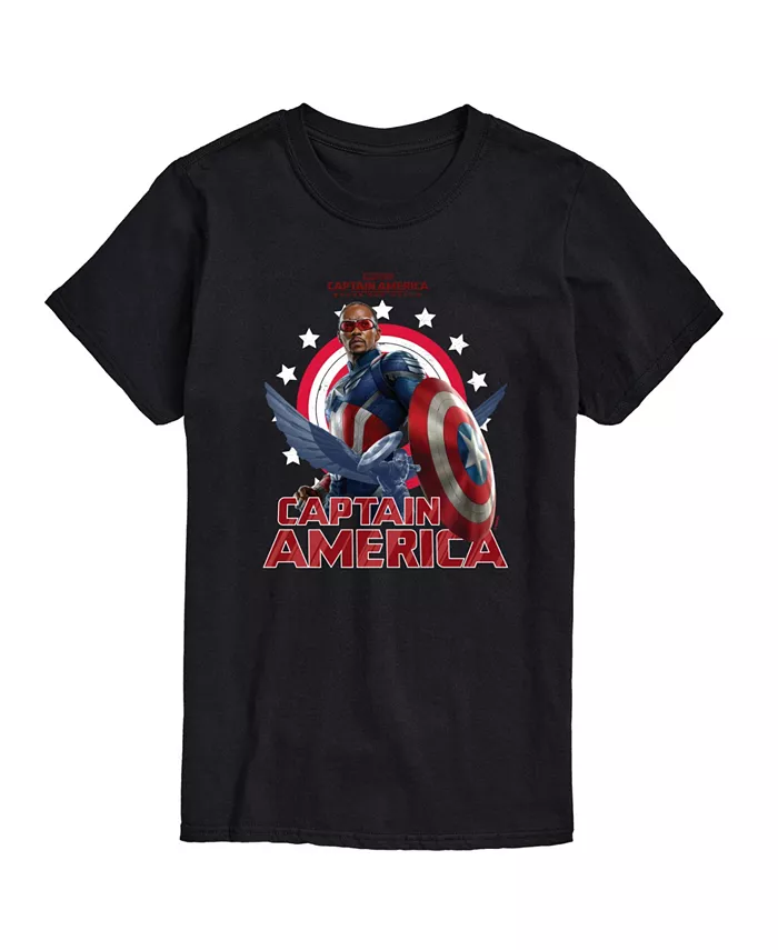 

Мужская футболка с коротким рукавом Captain America Brave New World AIRWAVES, черный
