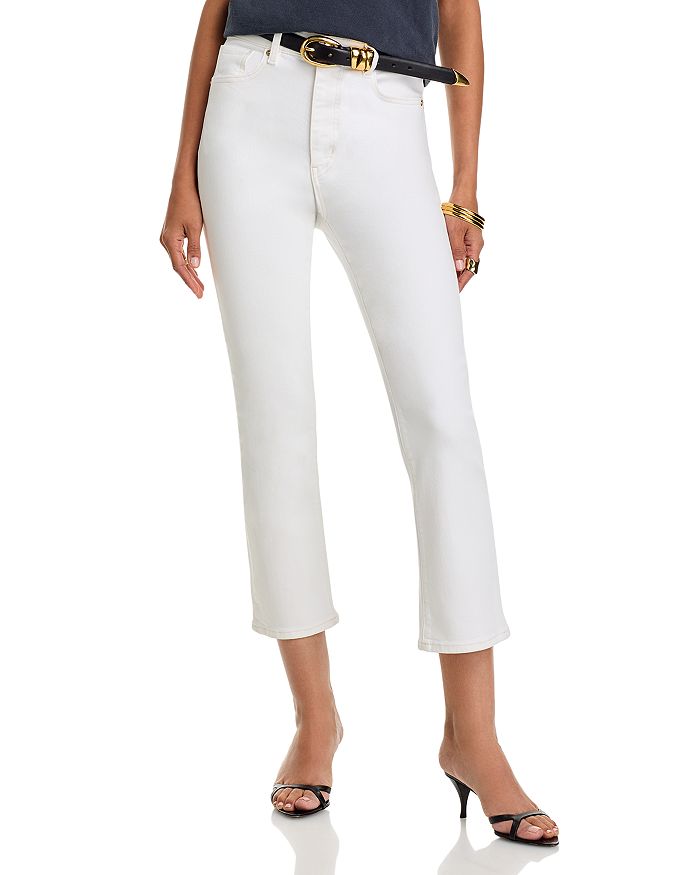 

Узкие джинсы с завышенной талией Pencil High Rise Ankle Slim в цвете Au Natural Clean FRAME, белый