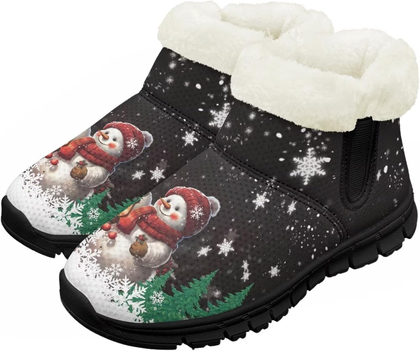 

Зимние сапоги Chririnla для девочек, детские сапожки для малышей и мальчиков, теплые обувь с меховой подкладкой, нескользящие модные короткие ботинки, Cute Snowman