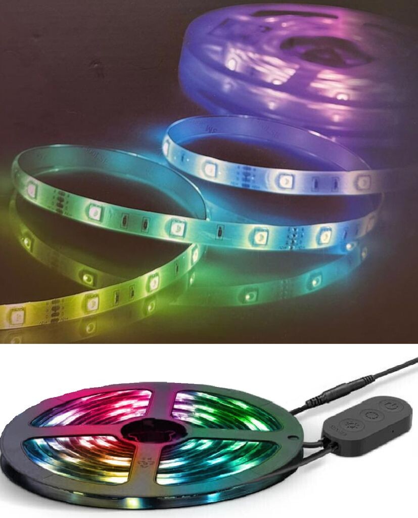 

Светодиодная лента MINGER RGB LED STRIP 5 м Bluetooth с функцией настройки приложений и музыки, индивидуальная настройка. Govee, белый