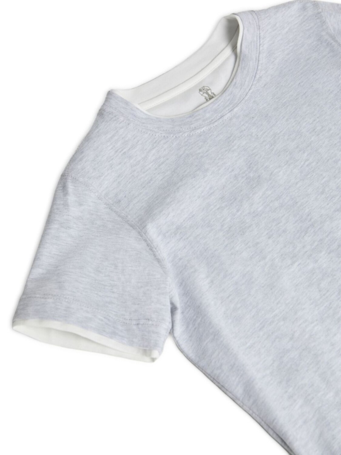 Brunello Cucinelli Kids футболка с многослойным эффектом, серый — фото 3