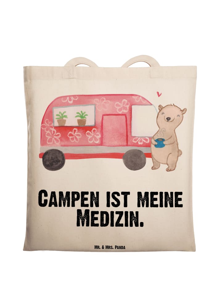 

Сумка Mr. & Mrs. Panda Tragetasche Bär Camper mit Spruch, кремовый