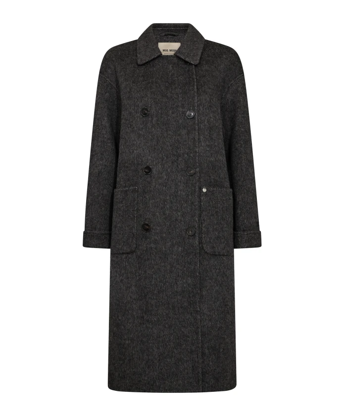 

Классическое шерстяное пальто с большими карманами Mos Mosh, серый