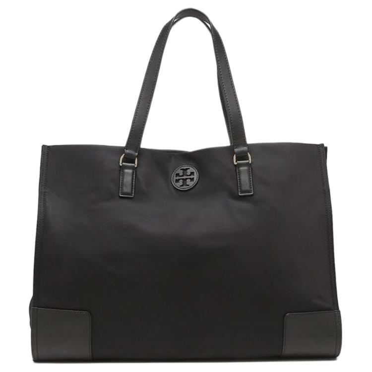 

Сумка-шоппер Ella из кожи коровы с деталями, черная TORY BURCH