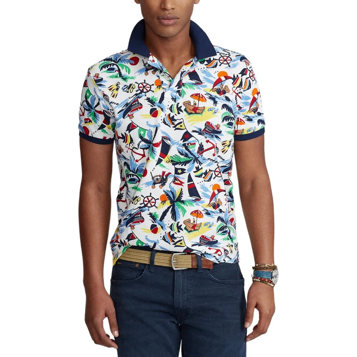 Поло Polo Ralph Lauren Bear SS26 Custom Slim Fit мужское мультиколор — фото 3