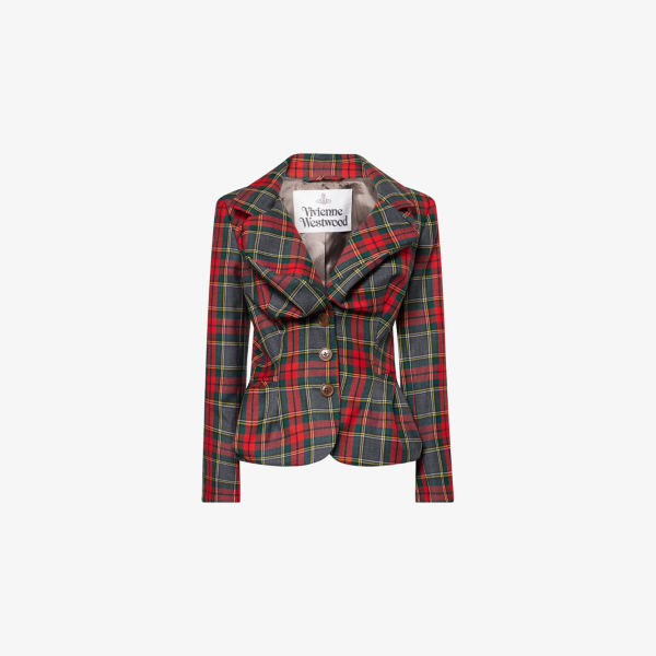

Пьяная клетка, шерстяной блейзер Vivienne Westwood, мультиколор