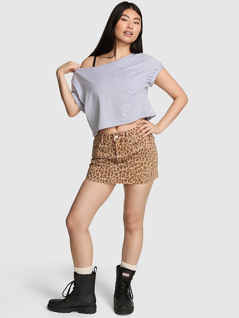 

Юбка джинсовая Denim by pink со средней посадкой Pink, цвет leopard