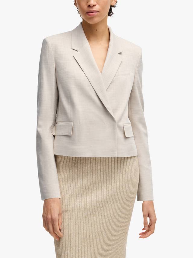 

Блейзер с запахом jaleto на шее HUGO BOSS, серый