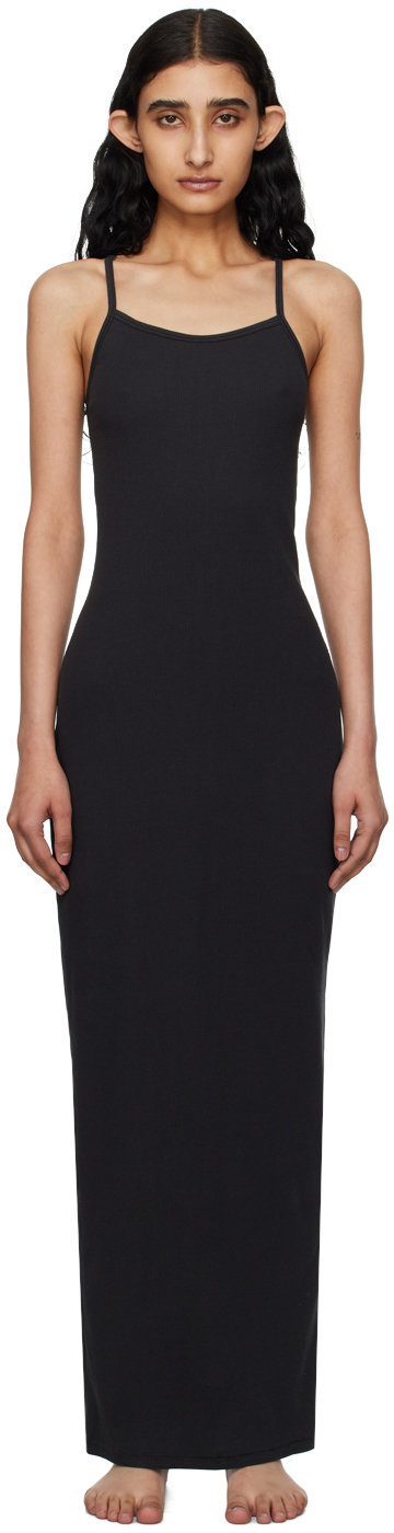 

Платье-макси KIM Black Cotton Rib Long Cami SKIMS