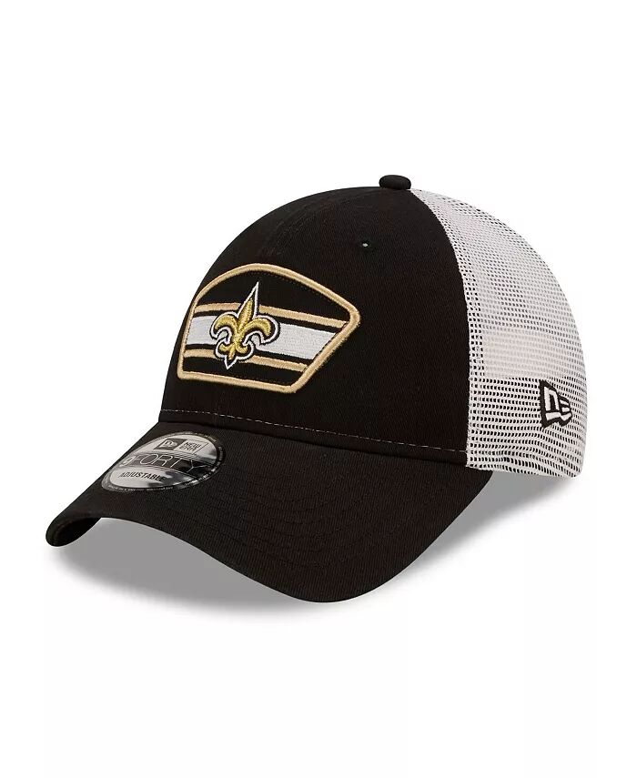 

Мужская черно-белая бейсболка с логотипом New Orleans Saints Trucker 9FORTY Snapback New Era