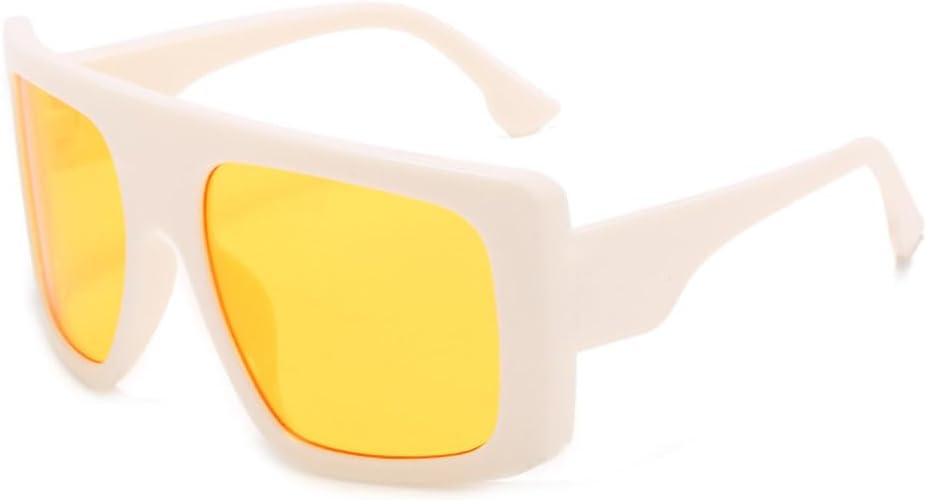 

Модные, стильные, большие панк-солнцезащитные очки для женщин и мужчин, уникальные солнцезащитные очки класса люкс с защитой от УФ-излучения UV400 generic, Beige Yellow