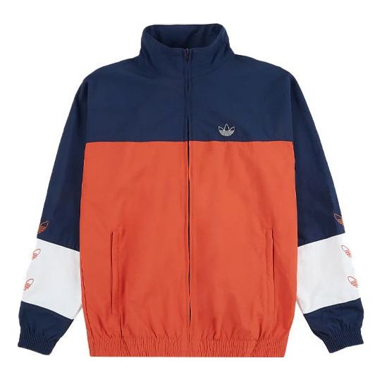 

Куртка originals casual cozy stand collar jacket blue colorblock Adidas, синий