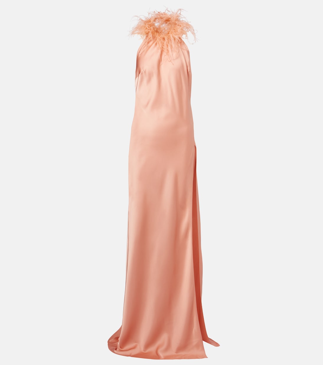 

Джазовое атласное платье с отделкой из перьев The New Arrivals Ilkyaz Ozel, Aruba