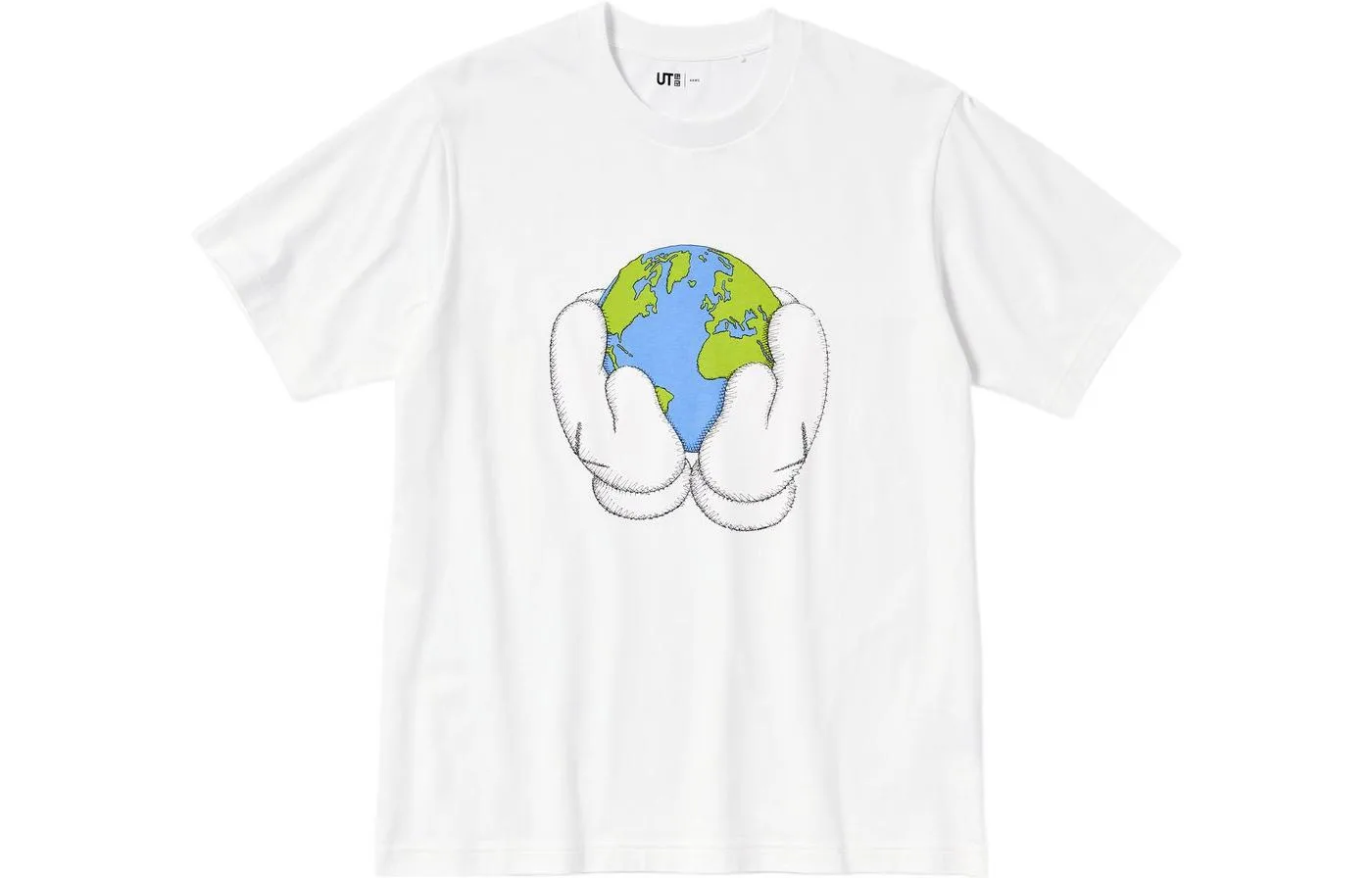 Футболка KAWS X Peace For All S/S Graphic US Sizing UNIQLO, белый