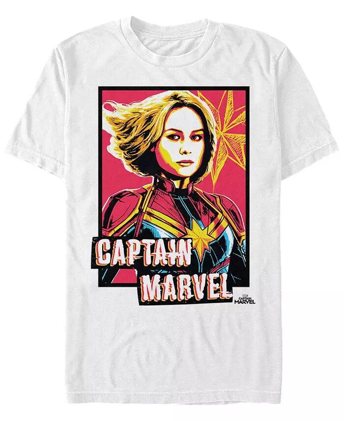 

Футболка мужская Marvel Captain Marvel Neon с коротким рукавом и профилем спереди Captain Marvel Fifth Sun, белый