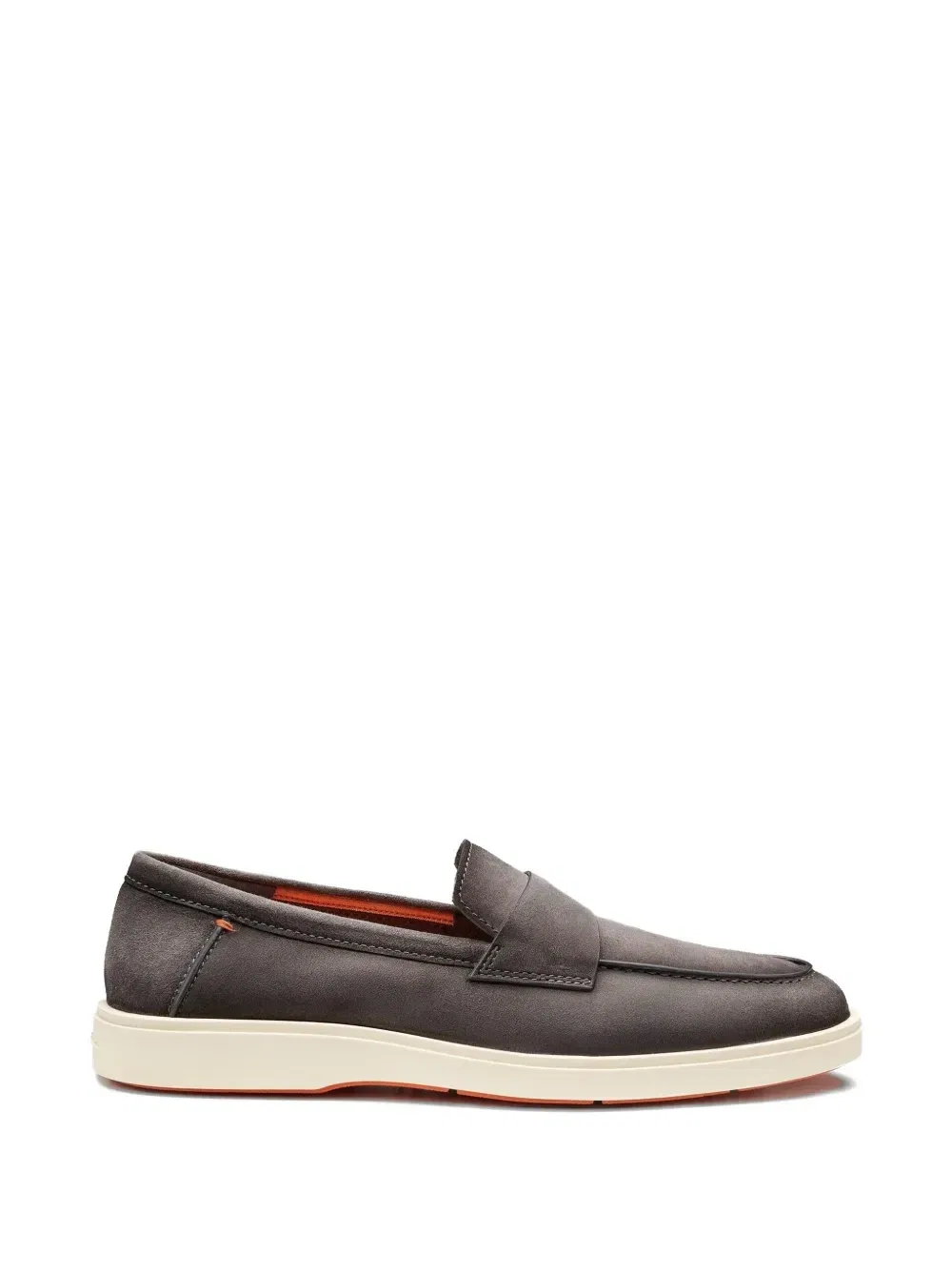 Замшевые пенни-лоферы Santoni, серый