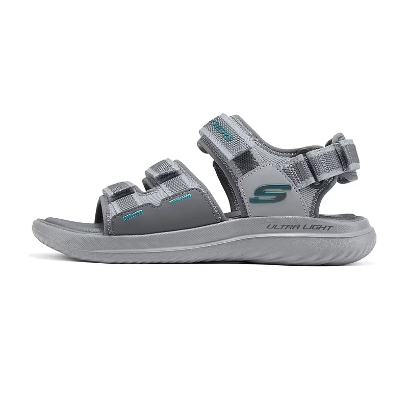 Спортивные мужские пляжные сандалии из текстиля и искусственной кожи Skechers, Gray/Turquoise
