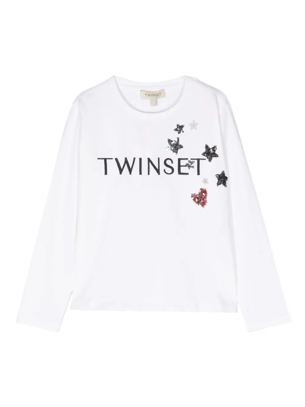 

Футболка с длинными рукавами и логотипом TWINSET Kids, белый