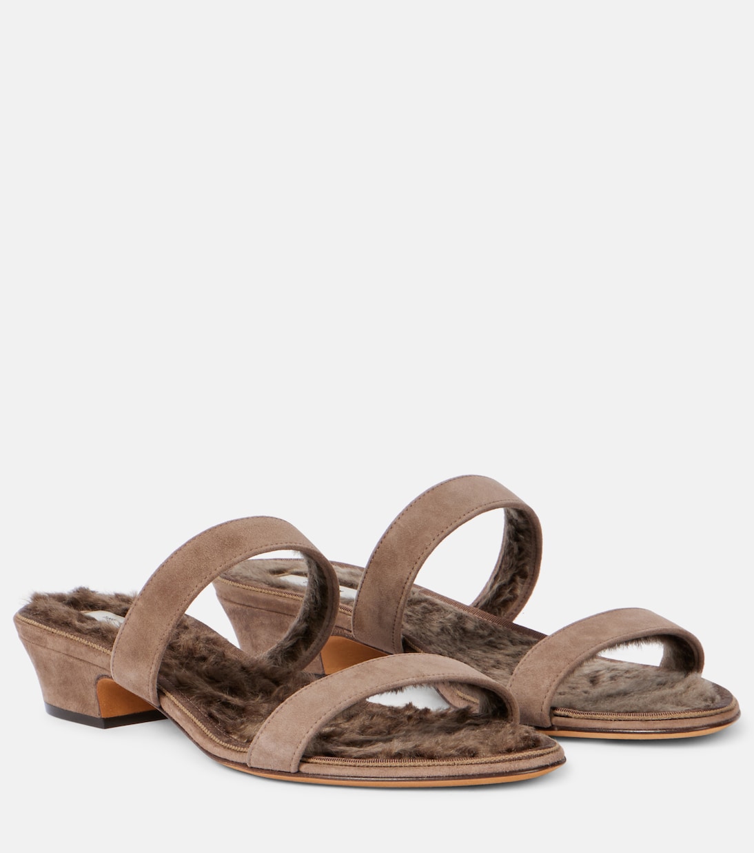Аварские замшевые сандалии The Row, Light Brown