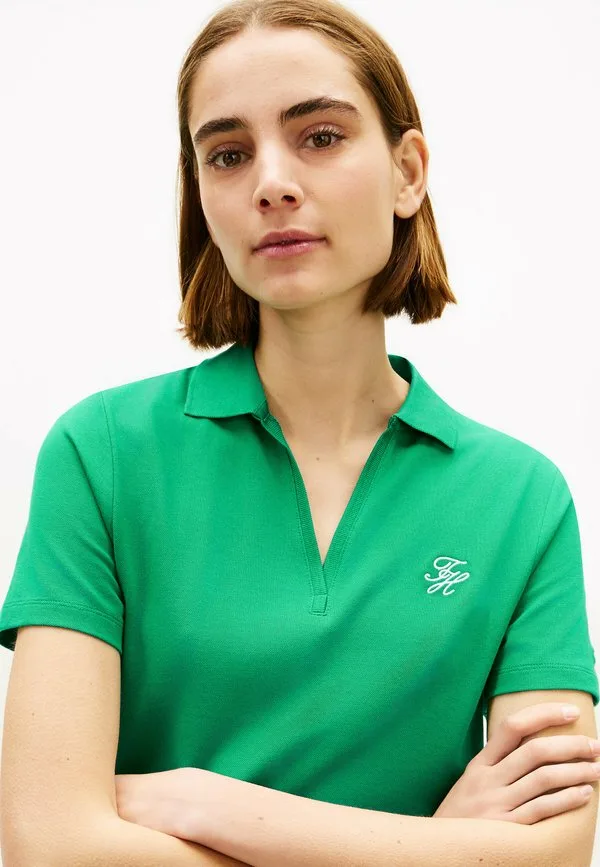 Платье-Поло мини с вышивкой логотипа 1985 года, повседневное платье Tommy Hilfiger, Courtside Green — фото 3