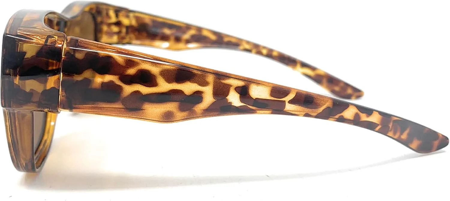 

Солнцезащитные очки Aloha Fit Over Glasses, OTG, поляризованные, унисекс, облегающие, надеваются поверх других очков Incredible Bargains, Tortoise and Blue