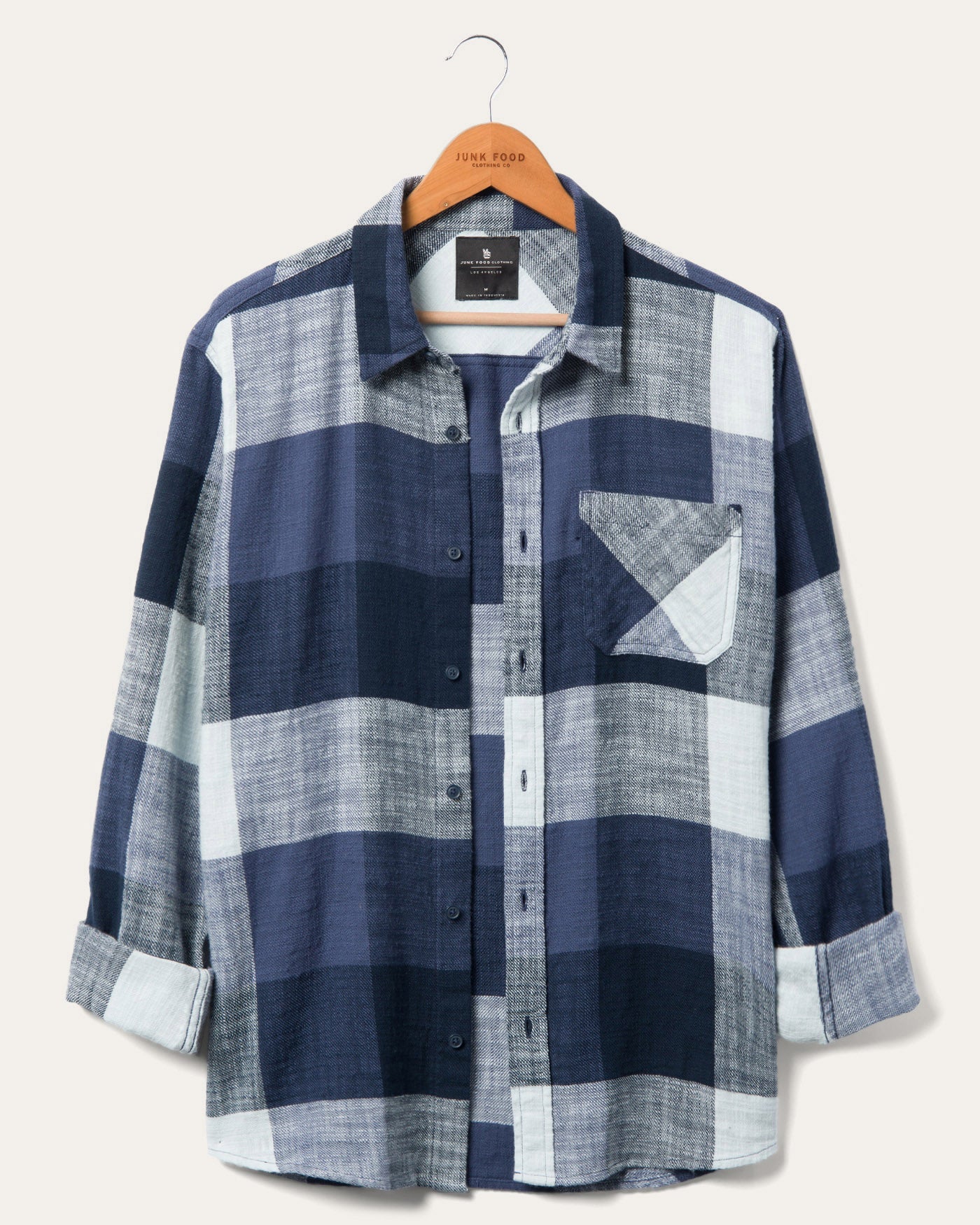 

Рубашка Tampa One Pocket с длинным рукавом Junk Food Clothing, синий/индиго