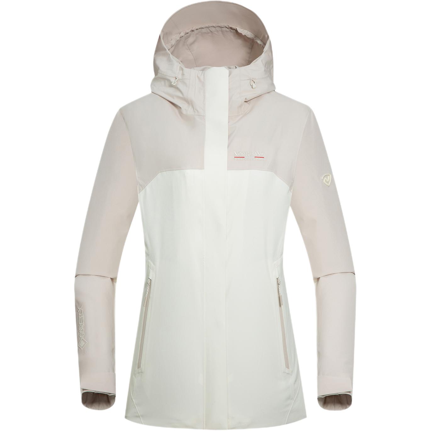 

NORTHLAND Профессиональная водонепроницаемая ветровка женская, Polar White/Warm Khaki