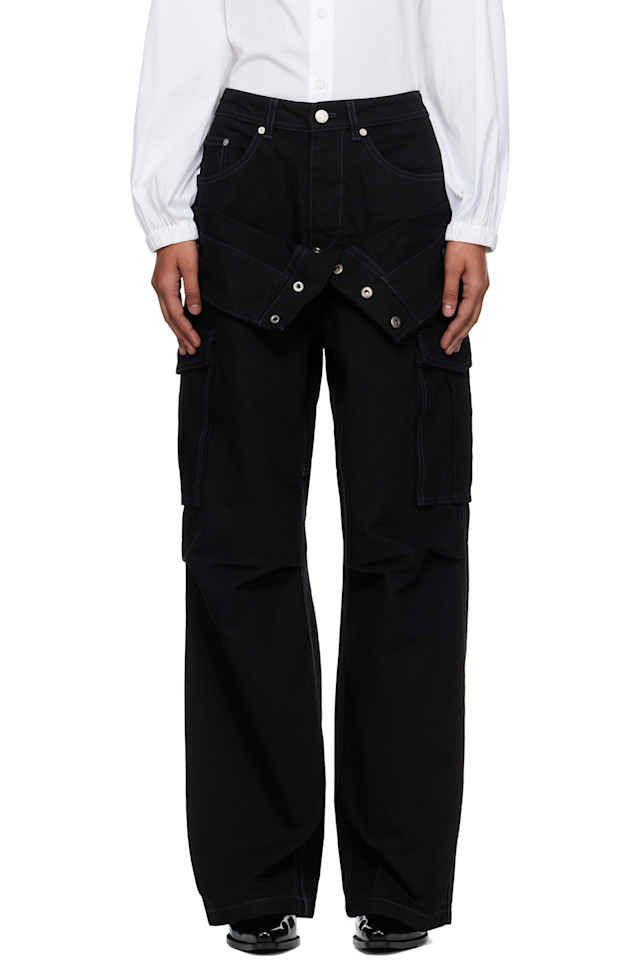 

Рабочие широкие брюки-карго с двойной талией Andersson Bell, черный