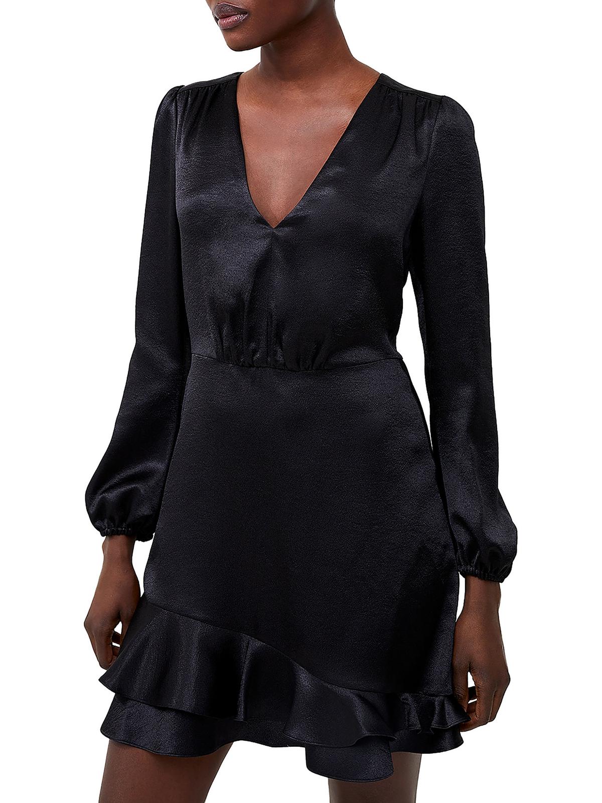 

Короткое мини-платье Denney Womens из атласа French Connection, черный