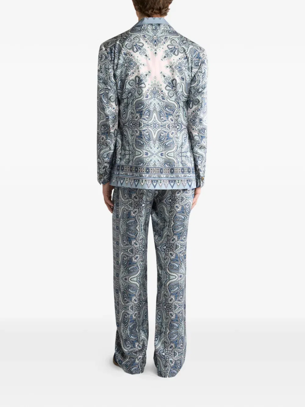 Однобортный жакет с узором «пейсли» Etro, синий — фото 3