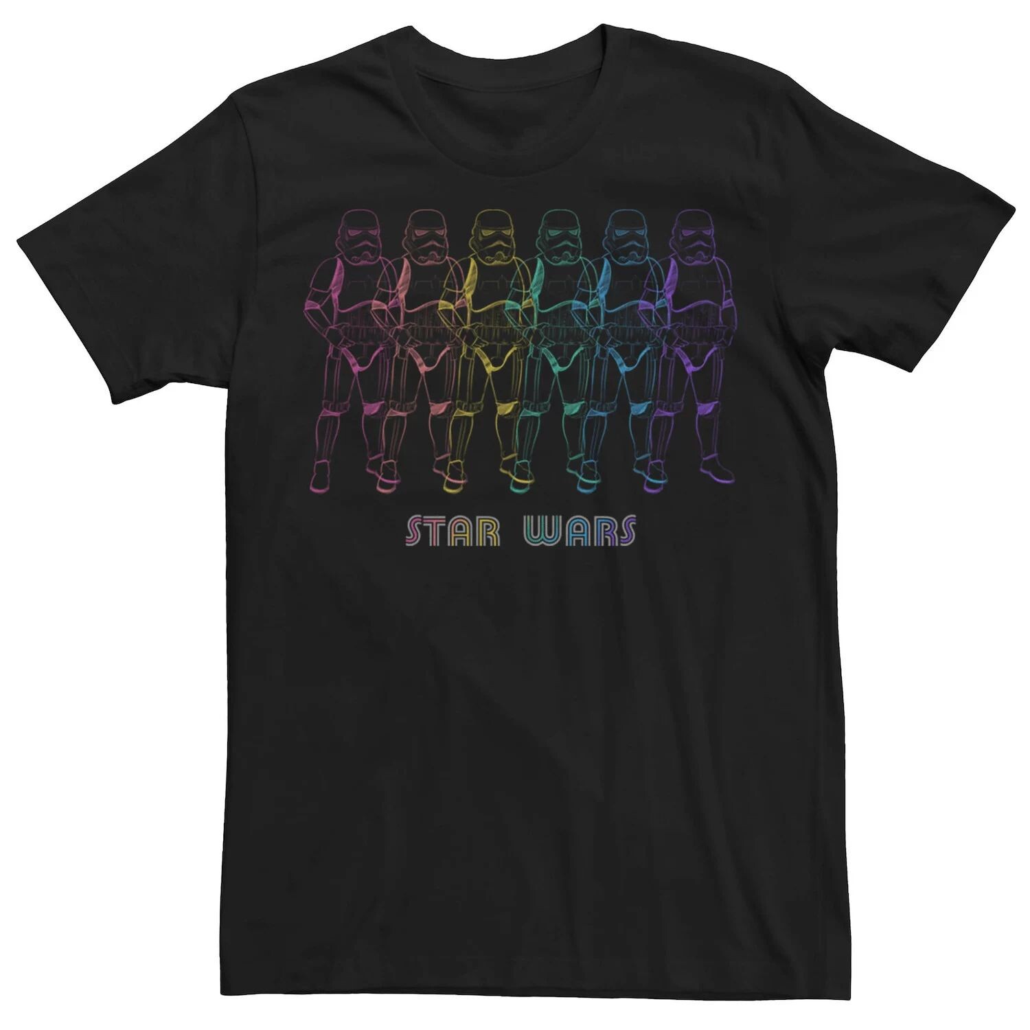 

Футболка для взрослых Star Wars Pride Rainbow Stormtroopers Line Up Licensed Character, черный