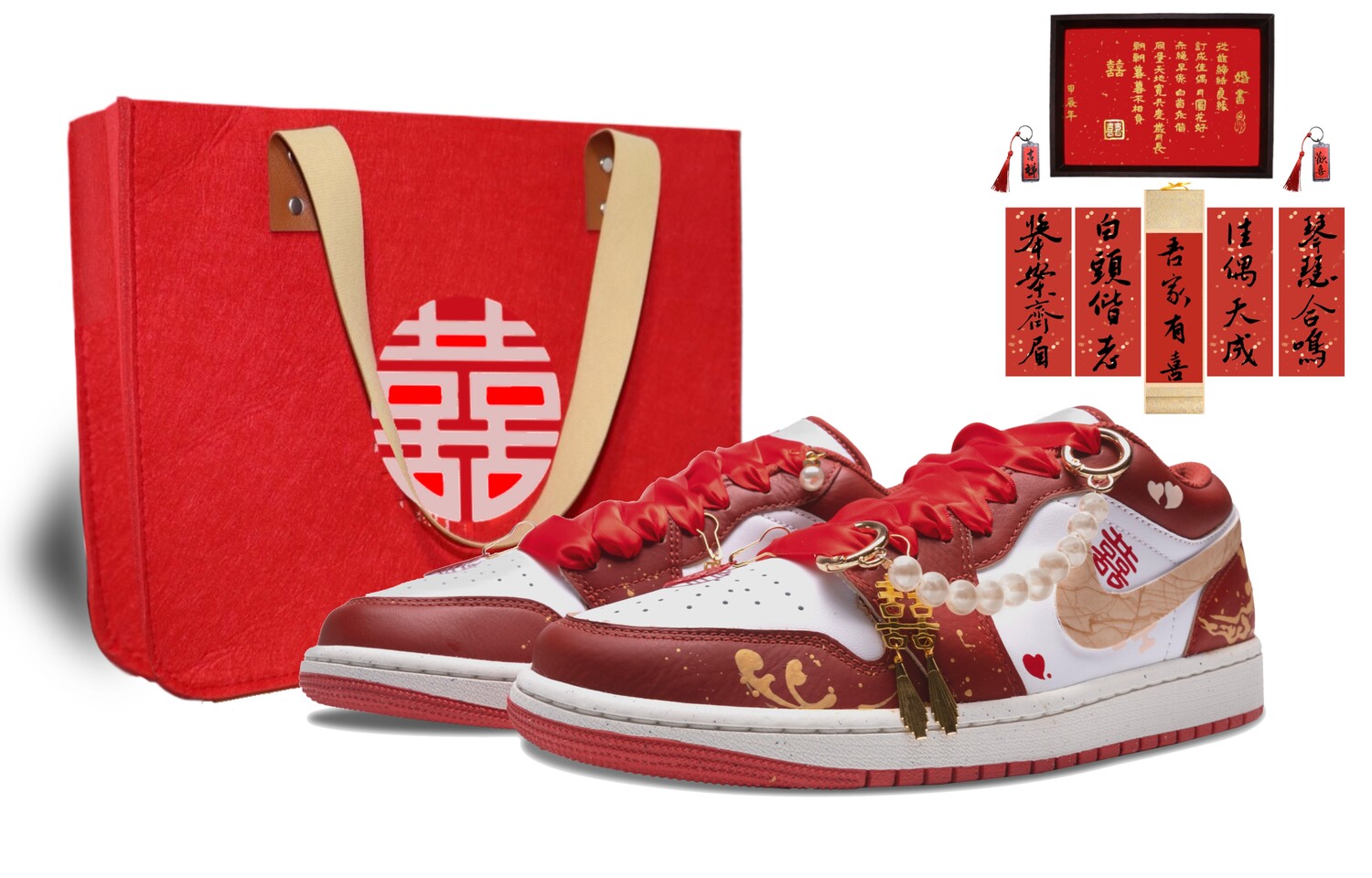

Баскетбольные кроссовки Air 1 Vintage Unisex Low-Top Red/Gold/White Jordan