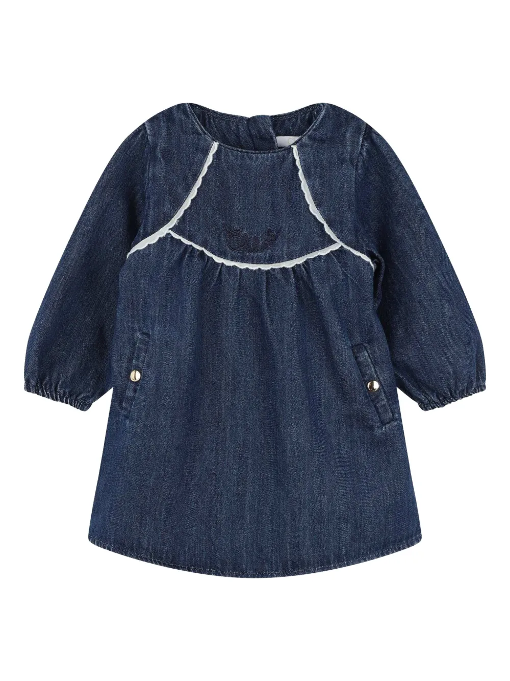

Комплект из платья с длинными рукавами и блумеров Chloé Kids, синий