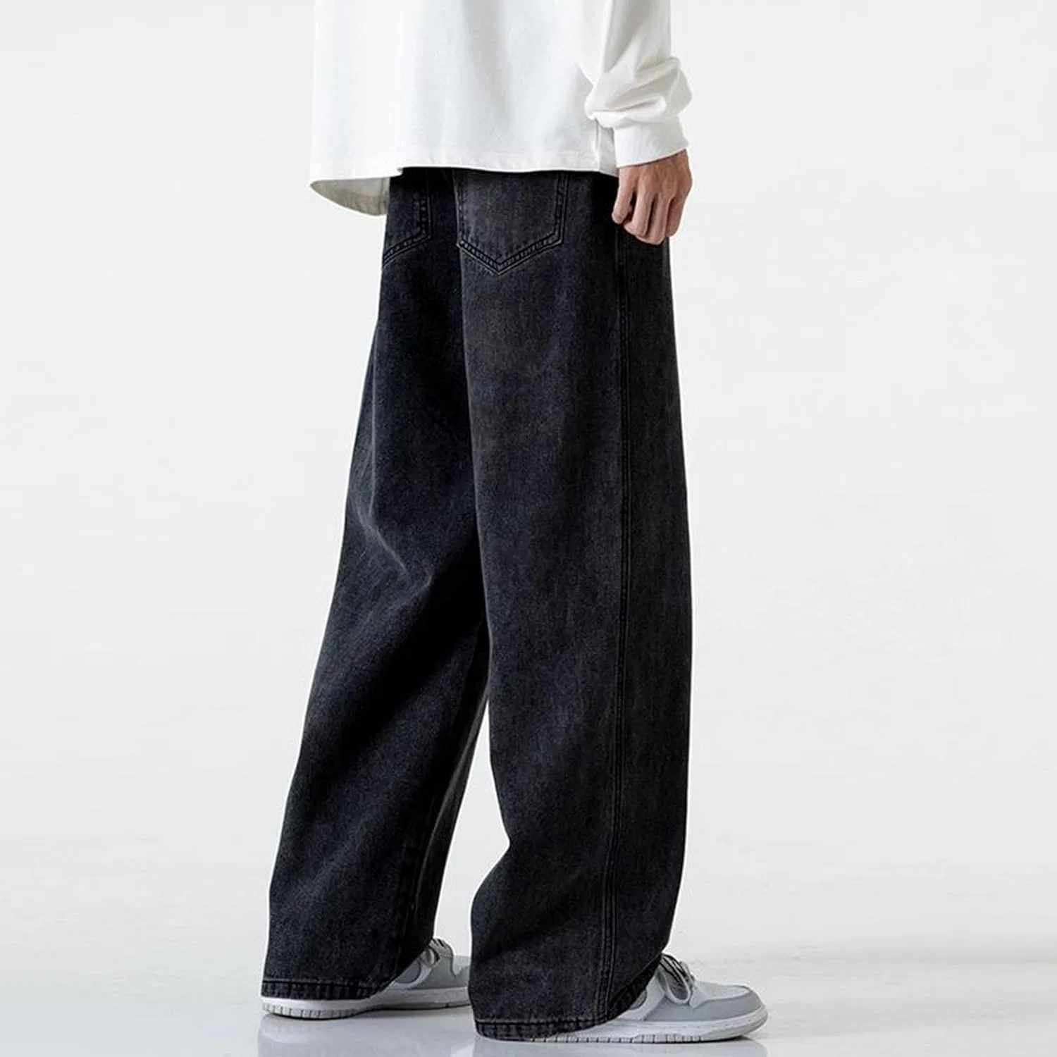 Джинсы свободные Baggy, бренд не указан, черный — фото 3