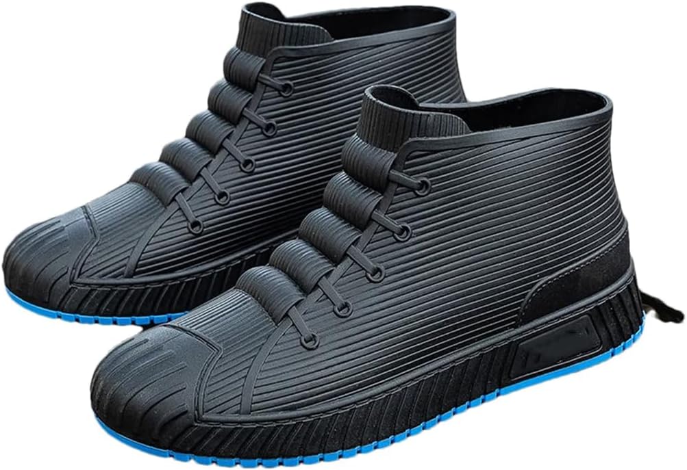 

Wjnvfioo Модные мужские и женские резиновые сапоги, сапоги до середины голени, водонепроницаемые ботинки, удобные, противоскользящие рыболовные обувь, синий