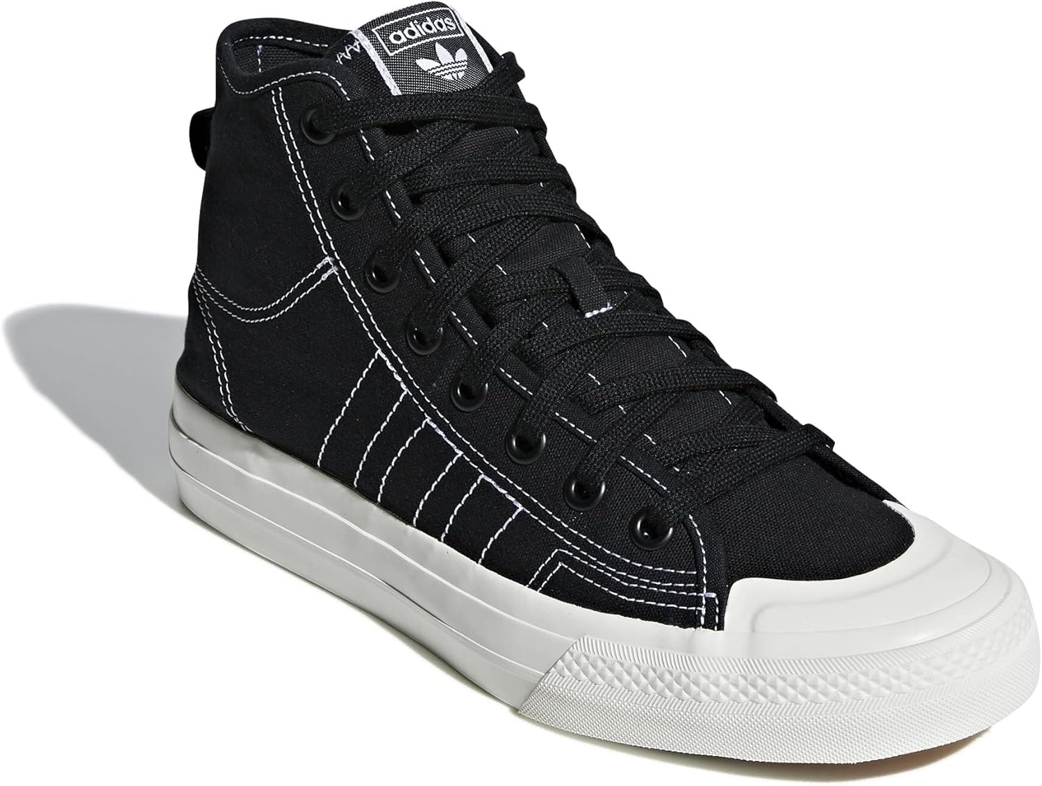 Мужская гимнастическая обувь Adidas Nizza Hi Rf, черно-белый — фото 4