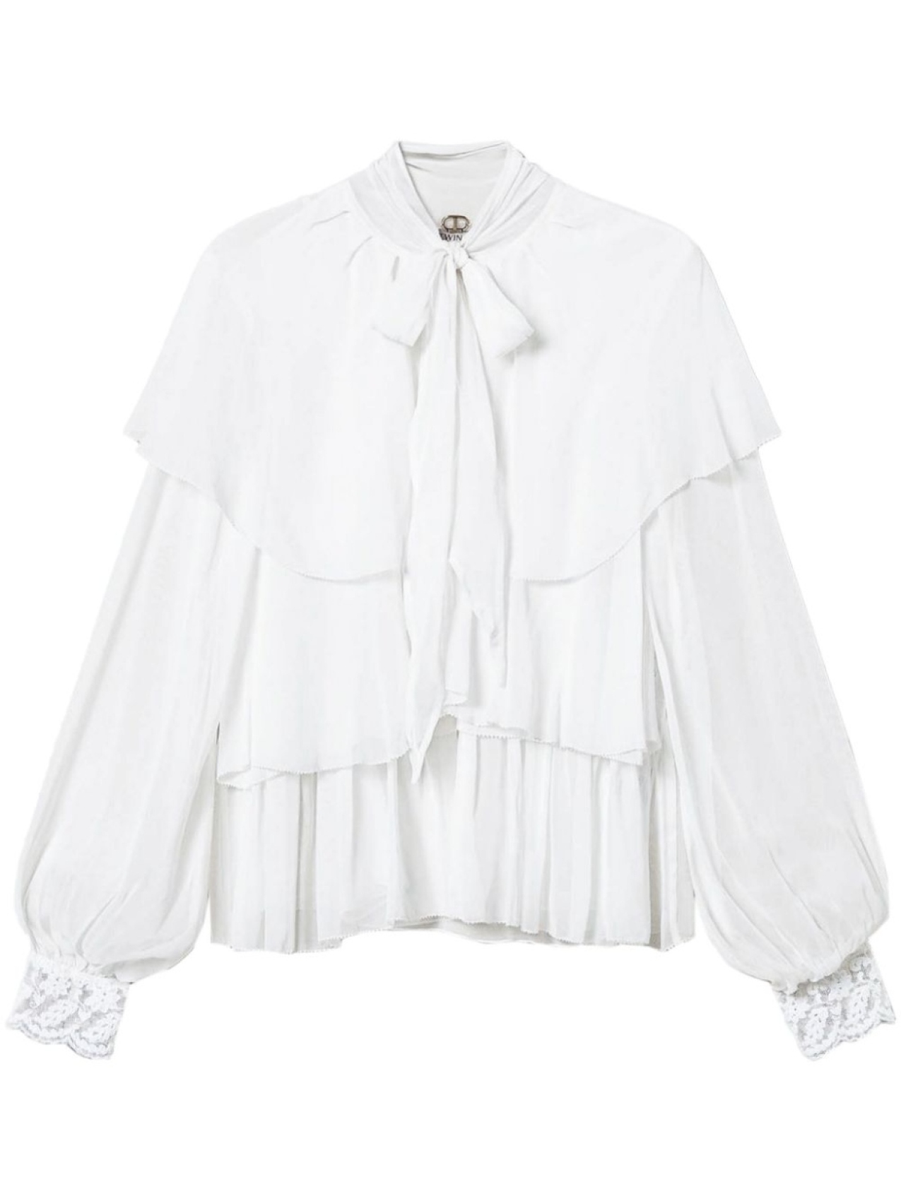 

TWINSET блузка с кружевом, белый
