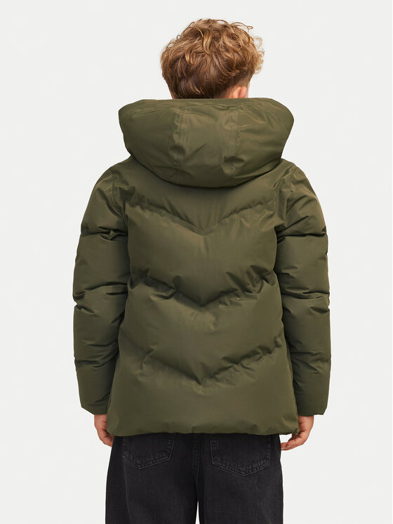 Пуховик стандартного кроя Jack&Jones Junior, зеленый — фото 3