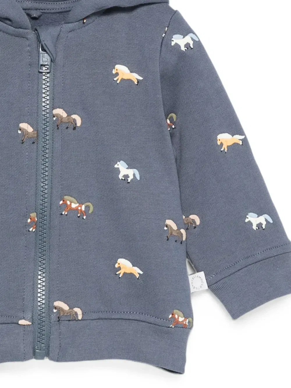 Толстовка на молнии с вышивкой в виде лошади Stella Mccartney Kids, синий — фото 3