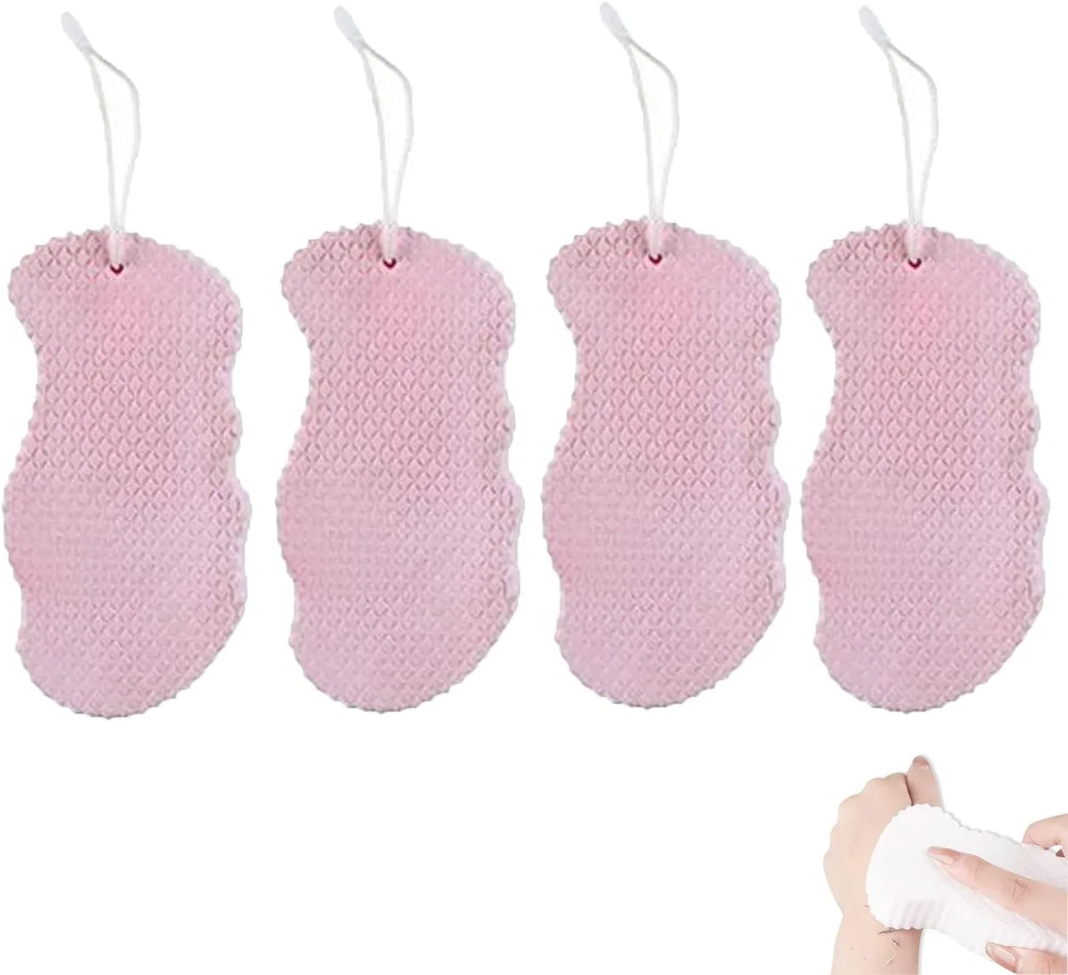 Магическая отшелушивающая губка для ванны Qklovni, 4 шт, 13 x 7 x 3 см, Pink