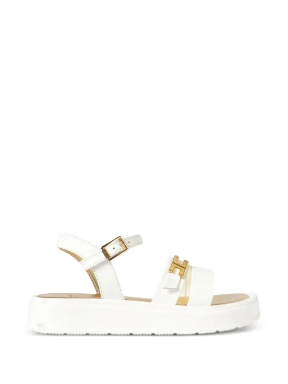 Босоножки с логотипом Elisabetta Franchi Kids, белый