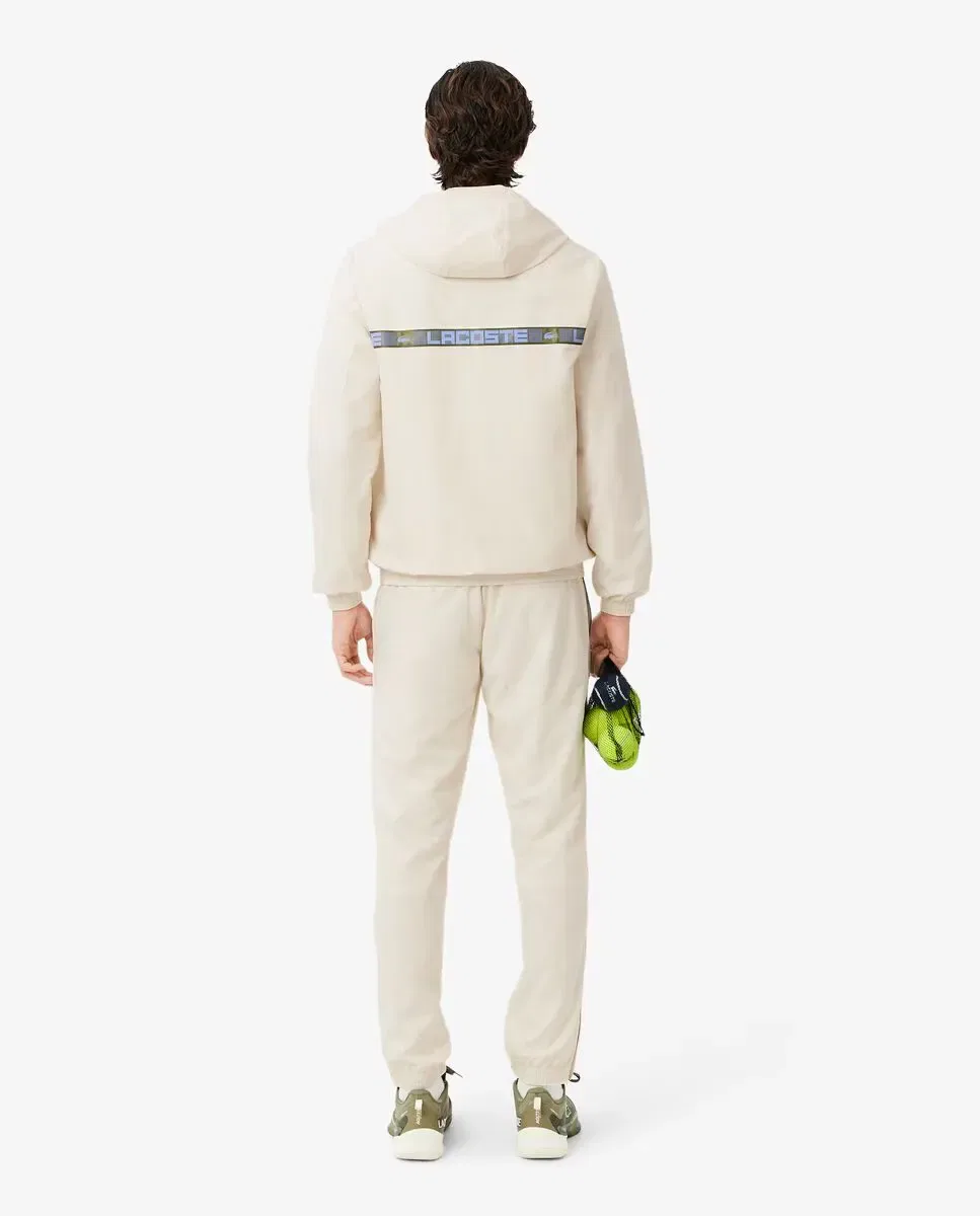 Мужской спортивный костюм для тенниса с полоской Lacoste, Белый — фото 2