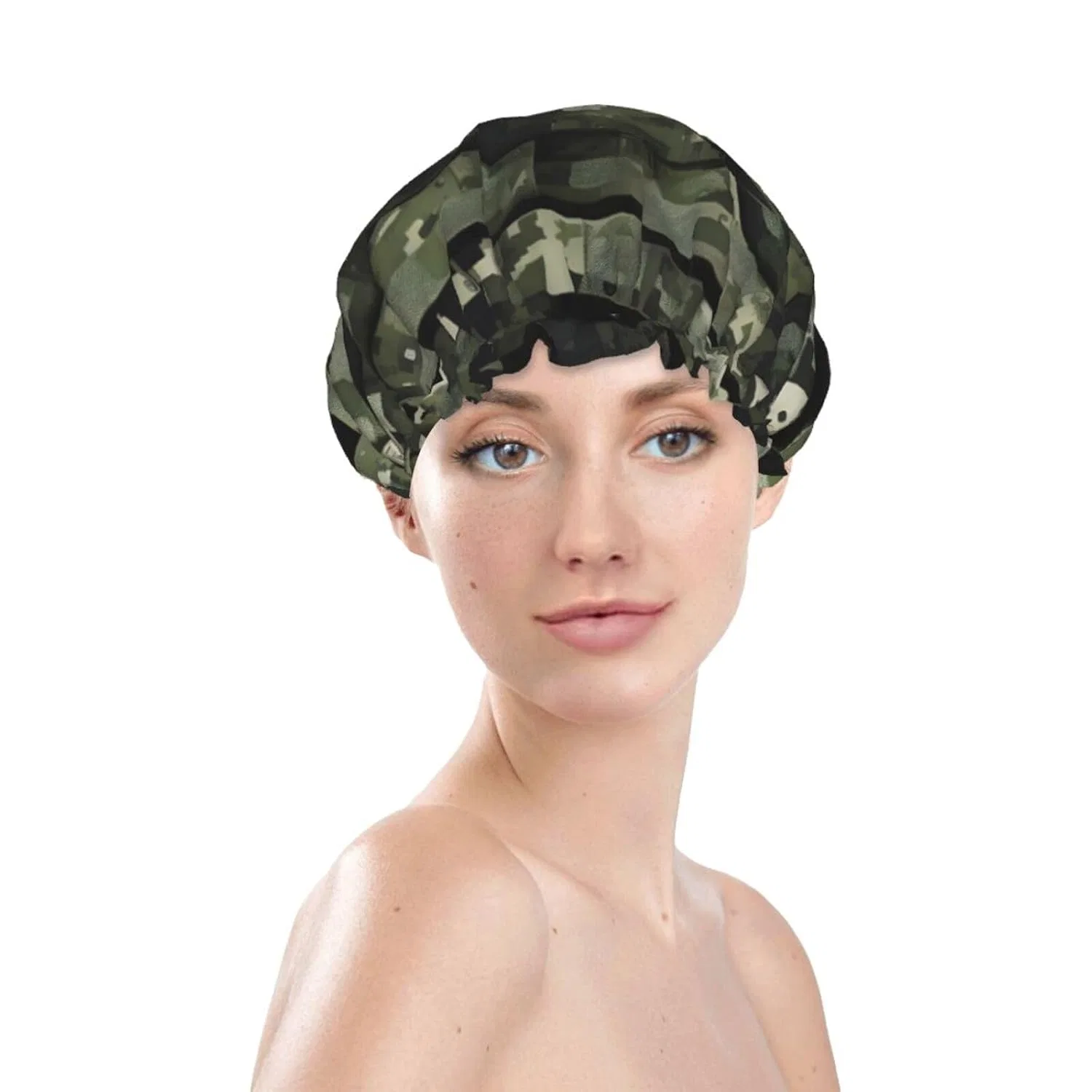 Шапочка для душа двойная водонепроницаемая, Berbo, Digital Camo — фото 2